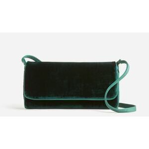 J. Crew Florence convertible clutch in velvet Green